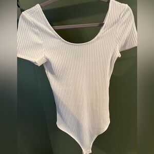 Express ribbed scoop neck bodysuit